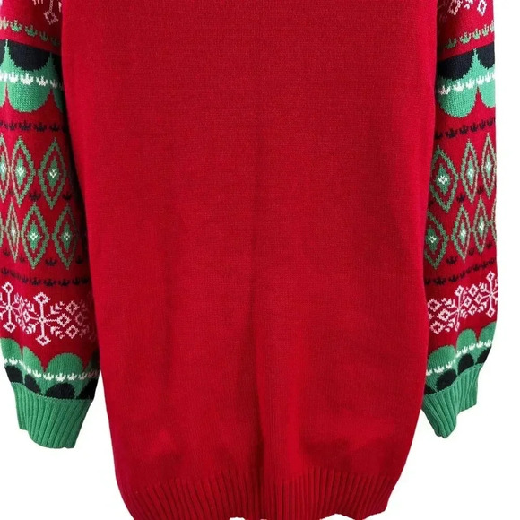 33 Degrees 3XL Merry Bright Ugly Christmas Sweater Cat Boots Embellished Holiday - Picture 8 of 13